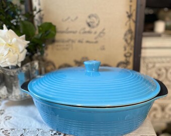 Hornillo y tapa de cerámica antiadherente con esmalte azul Vintage Pinnacle