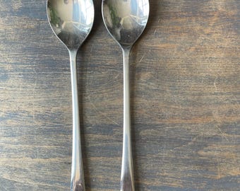 Sheffield England Vintage Spoon Fork Salad serving set Silver plated