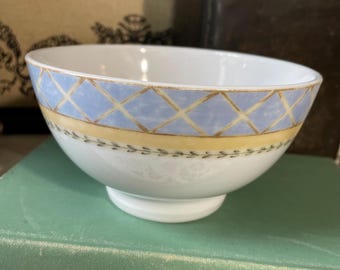 Heritage Mint Enchanted Garden blue white ceramic bowl cottage French Country decor