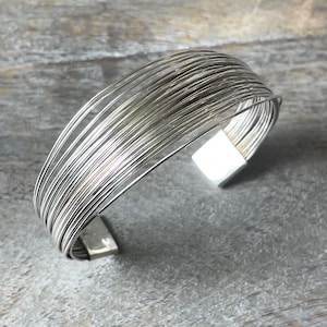 Vintage Sterling Silver 925 multiple strand cuff bracelet