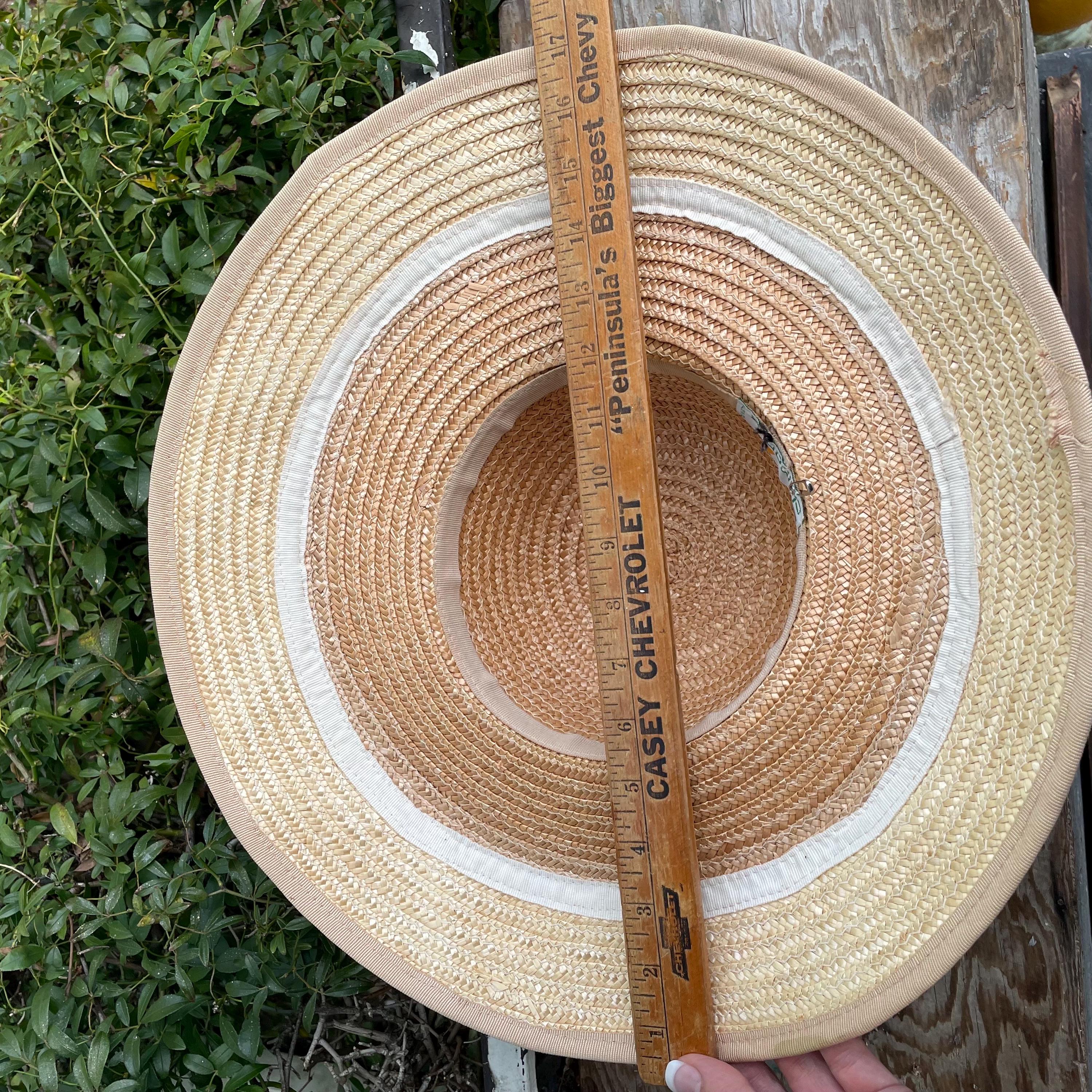 Vintage Liz Claiborne Woven Straw Sun Hat Wide Brim Italy - Etsy