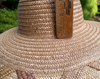 Vintage Liz Claiborne Woven Straw Sun Hat Wide Brim Italy - Etsy display picture 3