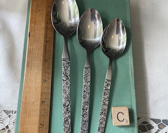 MCM stainless flatware flowers replacement fork spoon serving