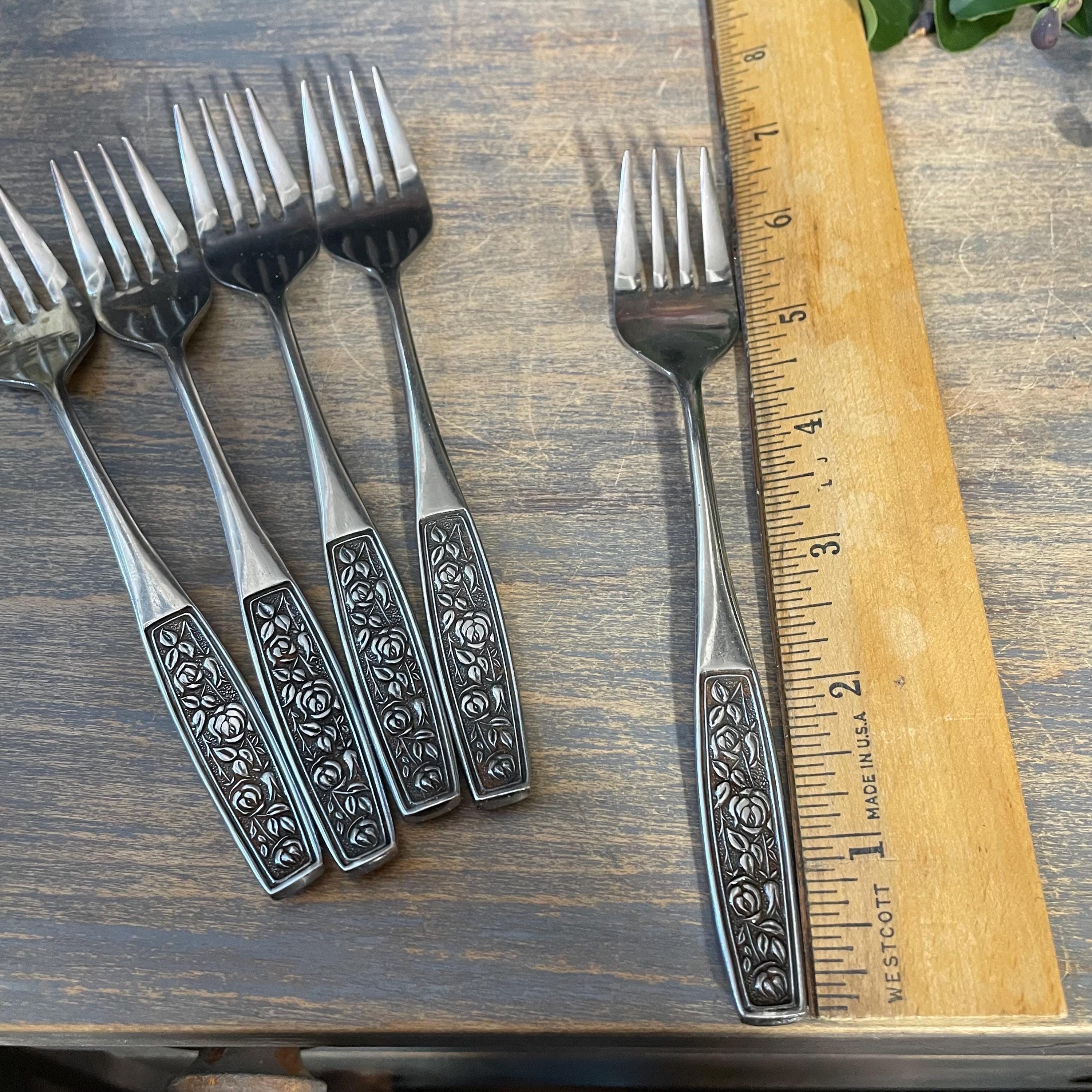 Interpur Embossed Roses Floral Stainless Steel Flatware Japan