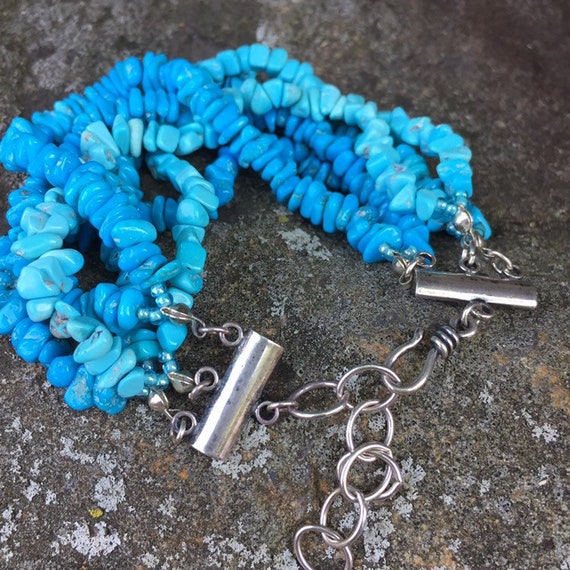 M. Salazar sterling & Turquoise beaded bracelet