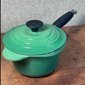 Le Creuset Green Cast Iron Sauce Pan & Lid 1 1/4 Qt Cookware