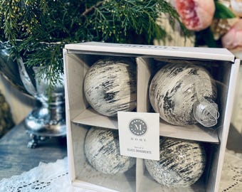 マーサ・スチュワート シルバー マーキュリーガラス 松ぼっくり