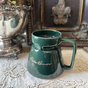 Eddie Bauer Hotjo Green Wide Bottom No Spill Ceramic Travel Mug