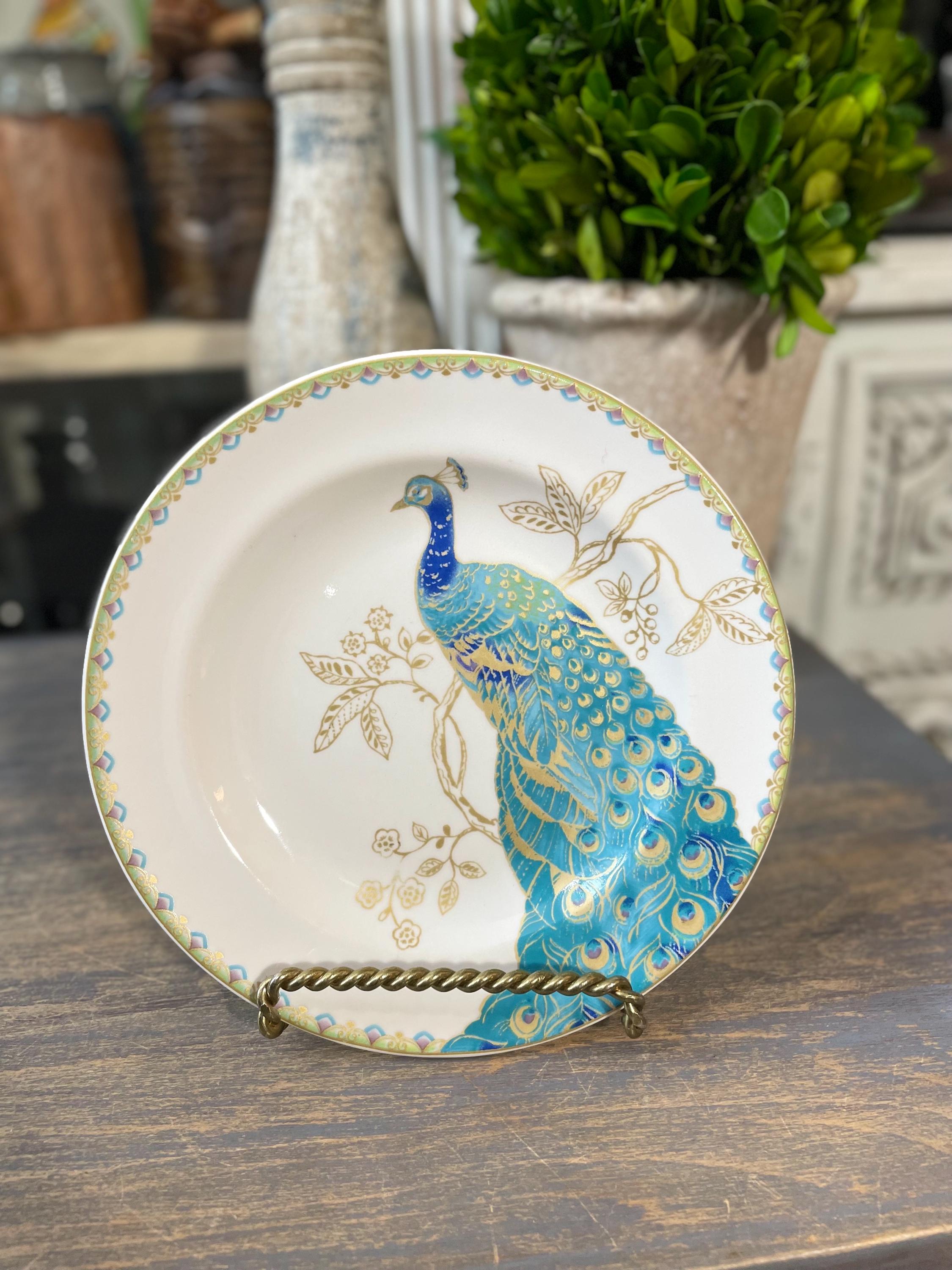 222 Fifth Peacock Garden Small Appetizer Dessert Plate - Etsy