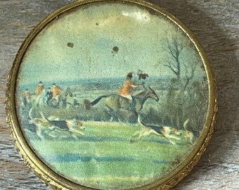 Vintage hunting theme blush compact