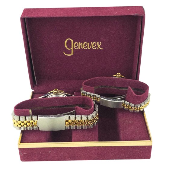 Him & Her Genevex Quartz Two-Tone Date Watch Battery Needed Him & Her Genevex Quartz Two-tone Date Watch Battery Needed  main image 3