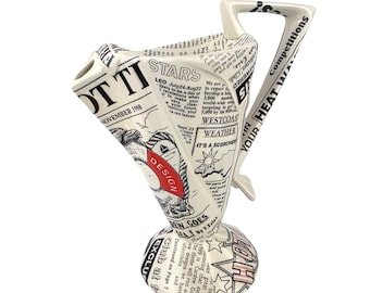 Vintage Paul Cardew Newspaper page 3 & Fries Limited Edition 308/5000 Teapot