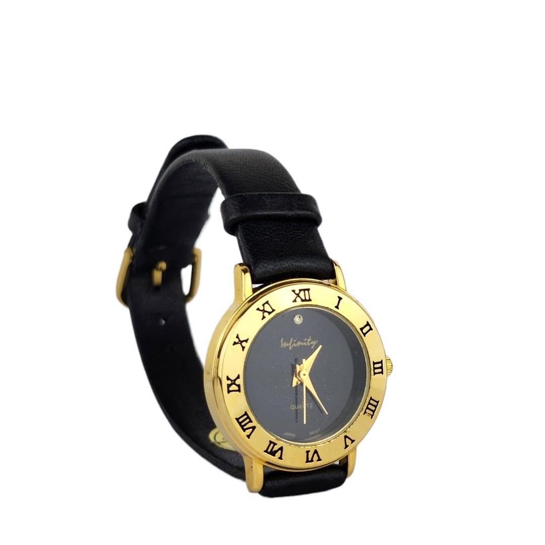 Vintage Infinity Quartz Roman Numerals Leather Watch - Etsy