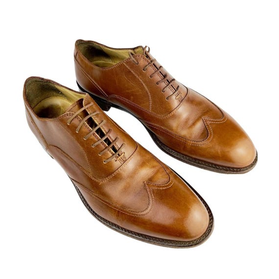 Ermenegildo Zegna Tan Leather Oxfords Shoes