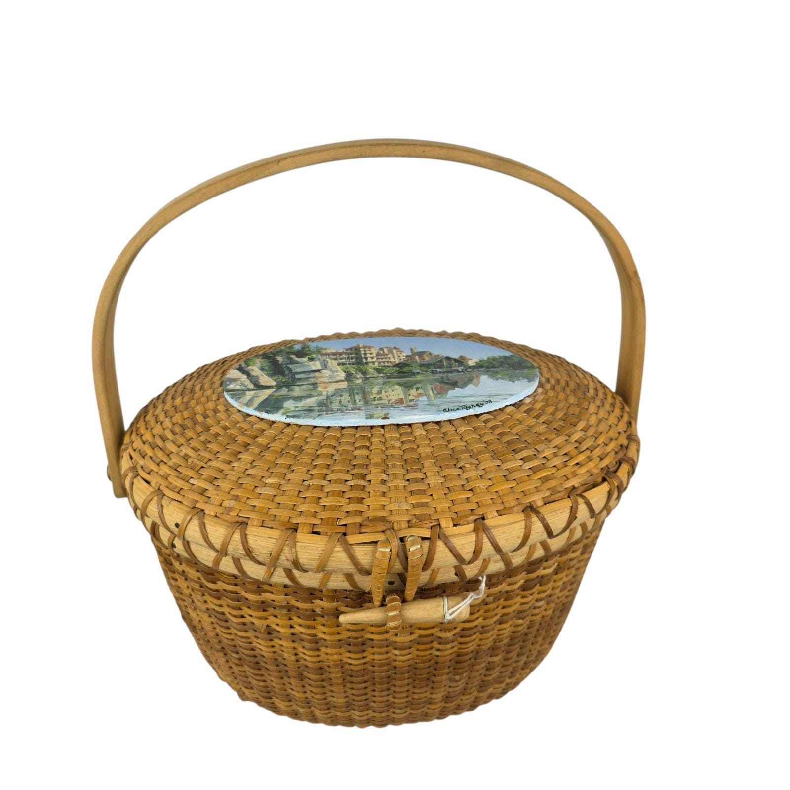 Vintage Nantucket Basket Bag - Etsy