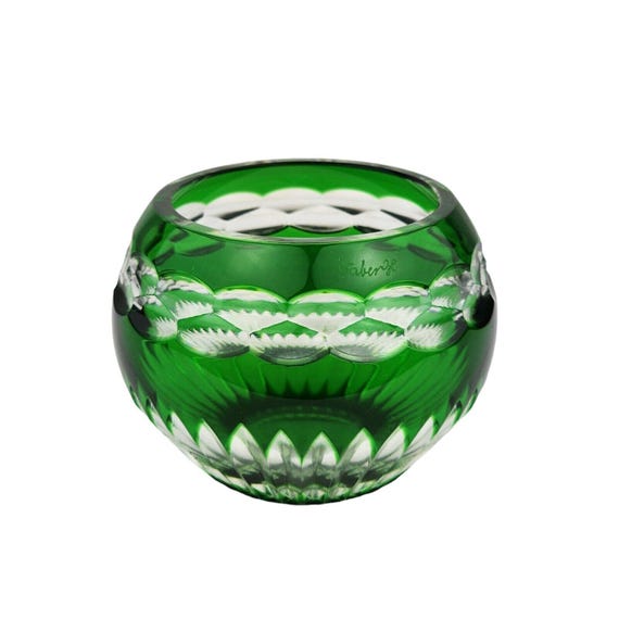 【刻印有】ファベルジェ FABERGÉ クリスタル キャンドルホルダー ブルー ファベルジュ ナディア クリスタル キャンドルホルダー エメラルド