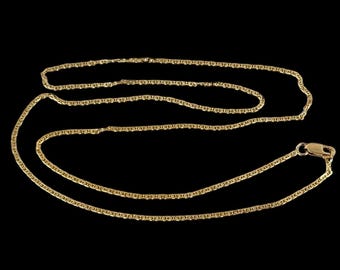 14K Yellow Gold Mariner Slim Link Chain Necklace 20&quot; 0.4mm