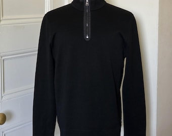 Maglione da uomo Hugo Boss a maniche lunghe, vestibilità regolare, in cotone, colore nero.