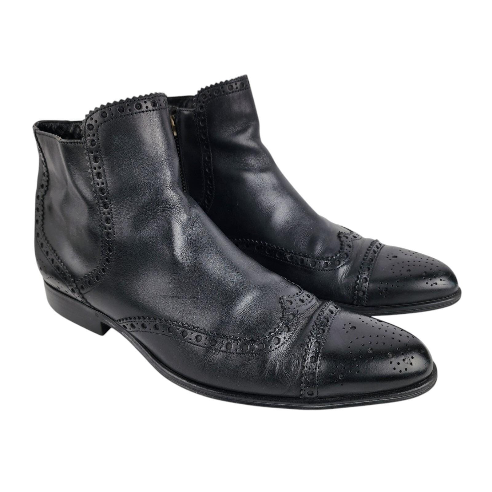 Dolce & Gabbana Black / Gray Brogue Lace-Up Ankle Boots size 10 (US 11) Channel the unforgettable CBK Style with us. #cbk #kennedys  main image 4