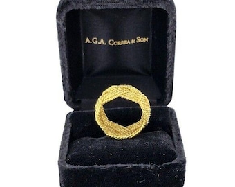 18K Gold Turks Head 3 Strand Ring by A.G.A Correa & Son Size 7