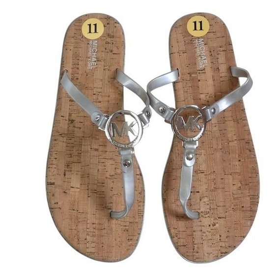 Michael Kors T-strap Sandal MK Signature Logo Jet-set Jelly Size