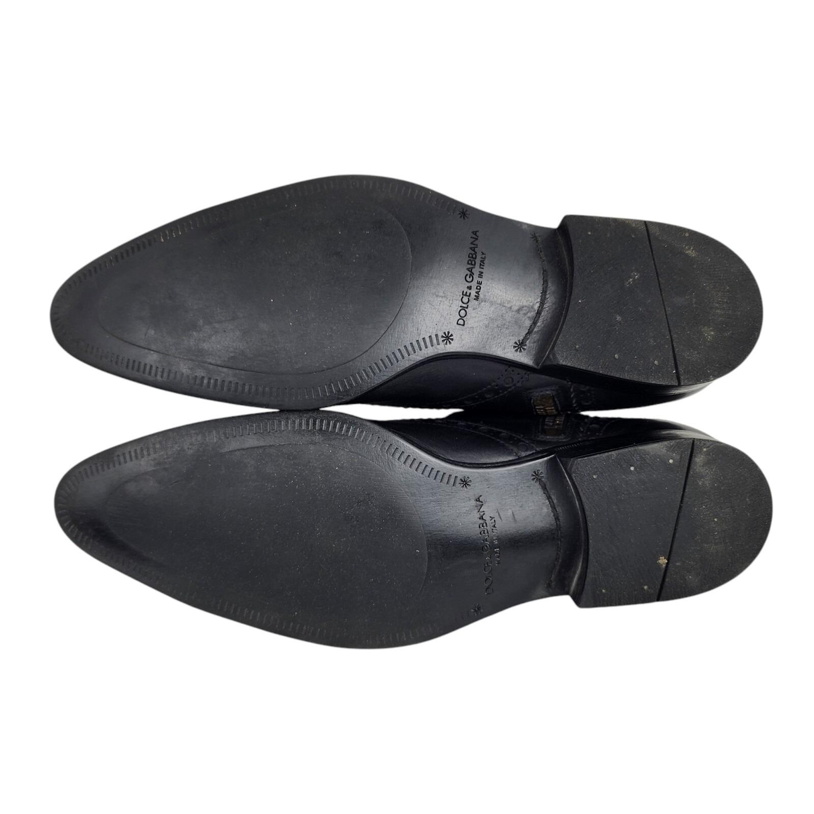 Dolce & Gabbana Black Leather Ankle Chelsea Boots Size 9 
