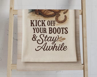Western Kitchen Hand Towel: Cowboy Ranch Style Dish Cloth