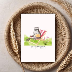 Carte drôle de fête des pères - Roi du canapé - Master of Chill - Carte pliable imprimable 5 x 7