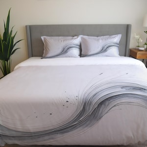 Elegant Comforter, Luxurious Bedding Set, Stylish Bedroom Decor, Classic Duvet, Modern Home Accessories, Pillow Case, Black and White Decor