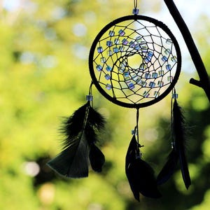Dreamcatcher &quot;Crystal black&quot;, diameter 10 cm