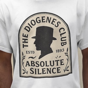 The Diogenes Club Tshirt | Diogenes Club Silent Tee | Diogenes Club Vintage Emblem Tee | Secret Society Graphic T-Shirt