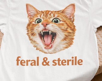 Feral and Sterile Cat Shirt,Hysterectomy Surgery Shirt, Feral Cat Tee, Funny Hysterectomy Shirts for Women, Hysterectomy Recovery Tshirt,