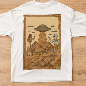 Ancient Aliens Comfort Colors T-Shirt | UFO Pyramid Conspiracy Tee | Vintage Alien Shirt for Men | Ancient Astronaut Gift | Aliens shirt