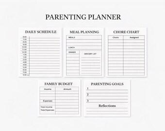 Ouderschapsplannerbundel digitale download | Dagelijks Wekelijks Maandelijks Gezinsplanner | Afdrukbare pdf