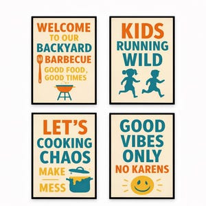 Funny Backyard Sign Bundle | Retro Outdoor Decor (Digital Download)