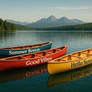 Canoe Wall Art – Summer Lake Print – 3 Sizes Landscape Download