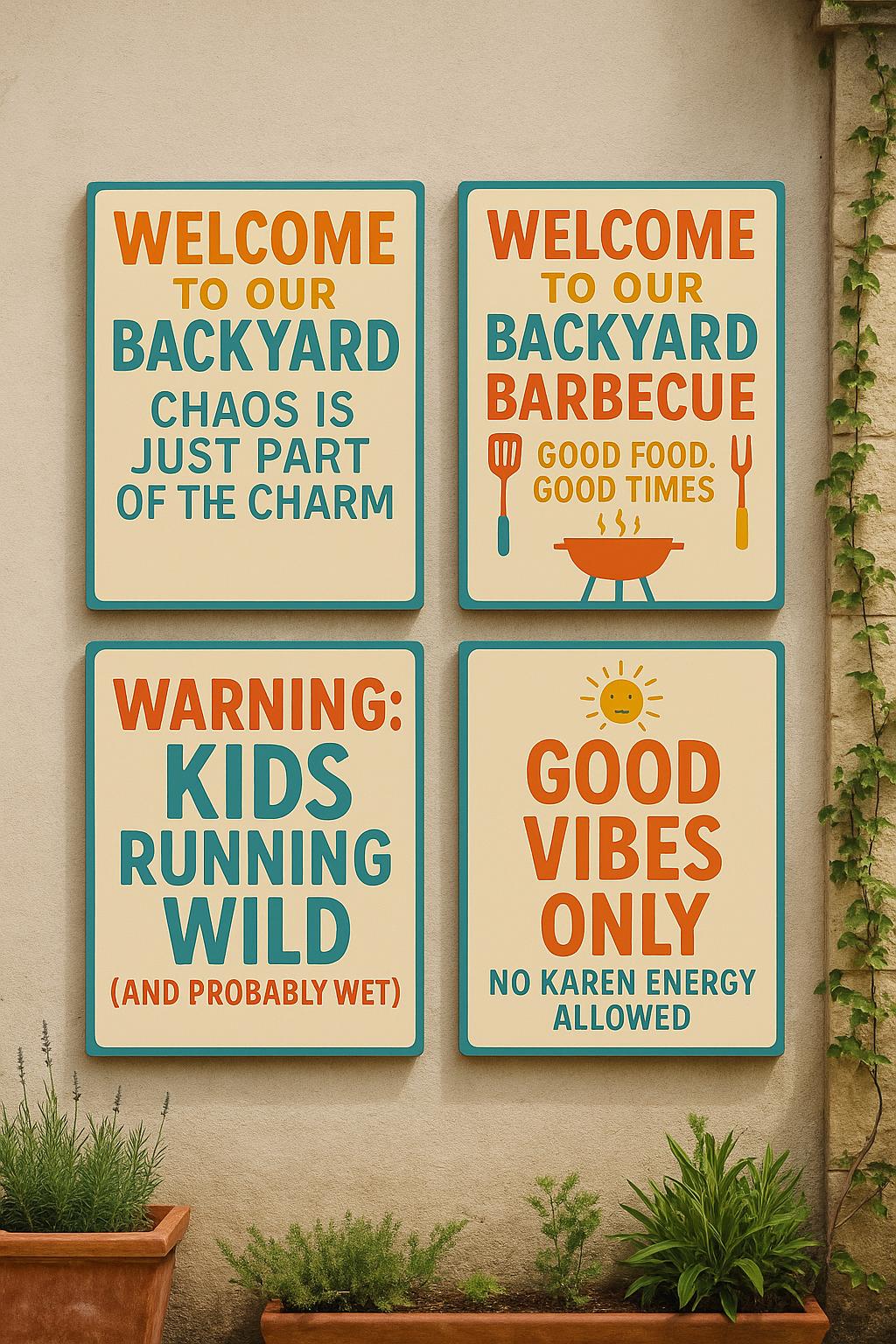 Backyardbuilt Sticker Ideas Funny Backyard Sign Bundle | Retro Outdoor Decor (digital Download) - Etsy