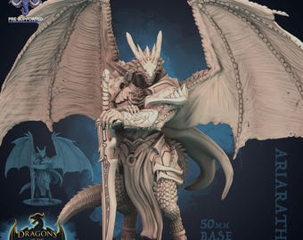Arianthes dnd mini dungeons and dragons dragonborn fighter miniature