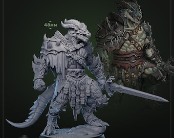 Miniatura de Dreadscale Raider de D&D, Dragonborn, Dungeons and Dragons