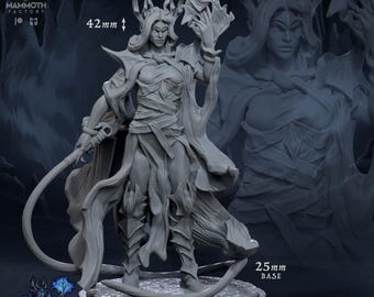 Selanwe Dralfar Runeweaver dnd mini dungeons and dragons dark elf miniature drow sorceress