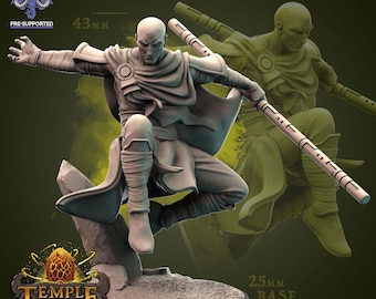 ハーフオークの男性モンク冒険者 PC または NPC | 5 サイズ / スケール