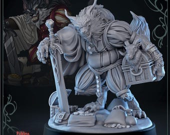 Miniatura Big Bad Wolfgar | Figurka D&D z żywicy, podstawa 50/75 mm