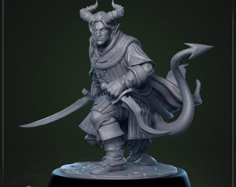 Hellswake Wayfarer dnd mini dungeons and dragons tiefling rogue miniature