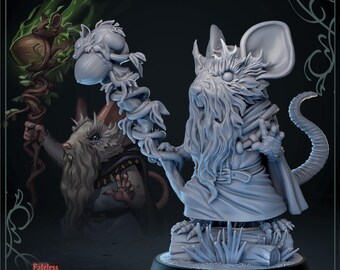 Mouthusela Grimsby dnd mini dungeons and dragons mousefolk mage miniature