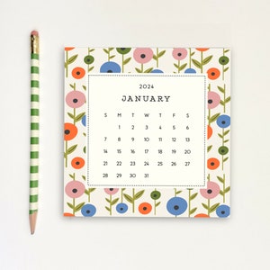 2024 DESK CALENDAR with stand/floral desk calendar/cute floral calendar/2024 calendar refill/small desk calendar/cute holiday gift under 25 image 7