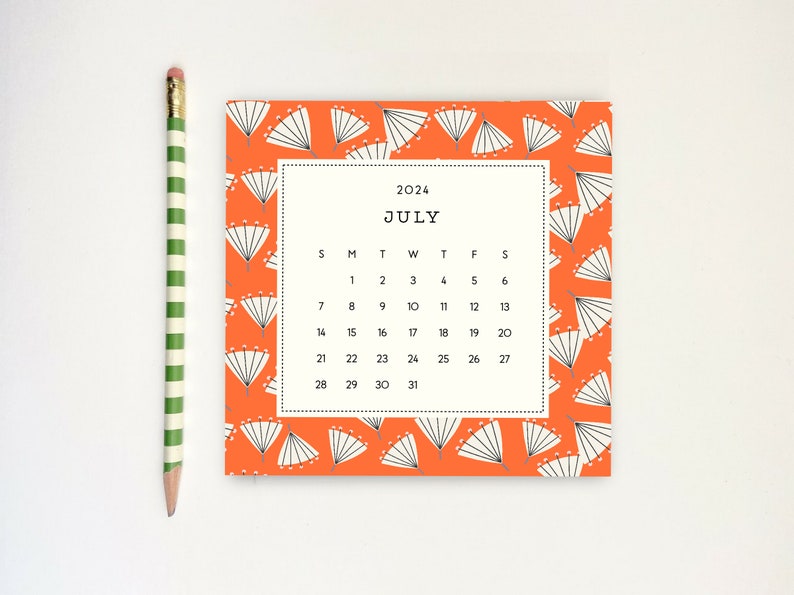 2024 DESK CALENDAR with stand/floral desk calendar/cute floral calendar/2024 calendar refill/small desk calendar/cute holiday gift under 25 image 6