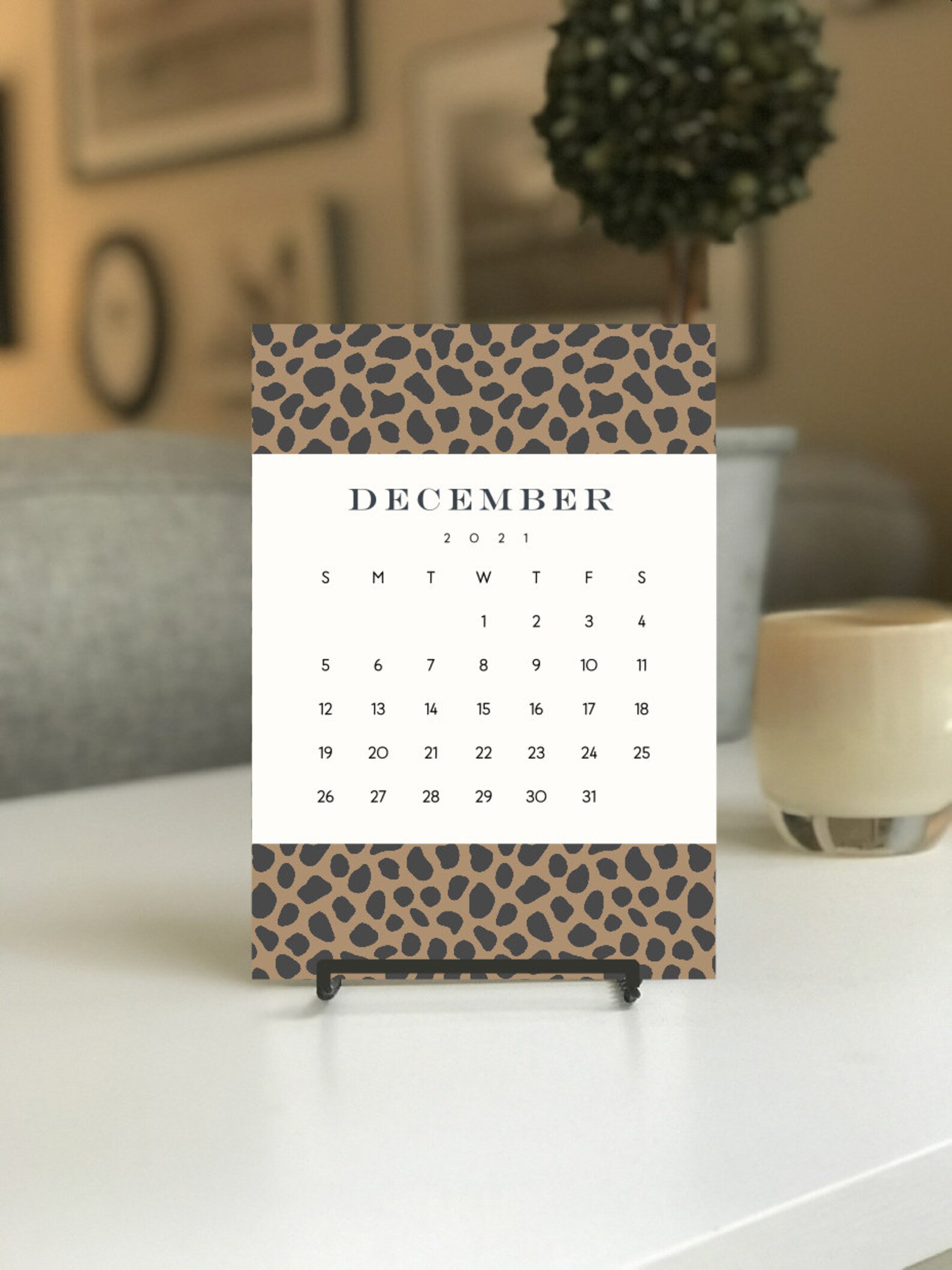 2023 DESK Calendar/animal Print Calendar/5 X 7 Calendar Etsy