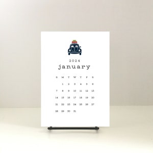 2024 DESK CALENDAR/VW Calendar/5 x 7 calendar refill/2024 calendar with stand/cute calendar/vw lover gift/holiday gift/vintage car calendar