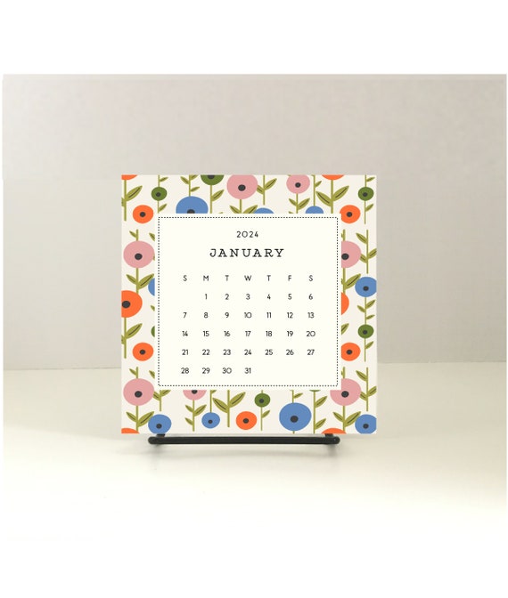 2024 DESK CALENDAR With Stand/floral Desk Calendar/cute Floral Calendar/2024  Calendar Refill/small Desk Calendar/cute Holiday Gift Under 25 - Etsy