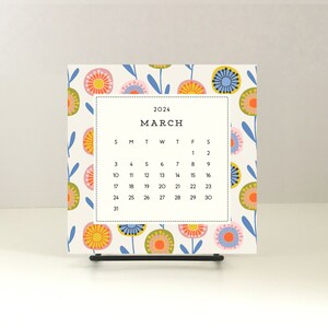 2024 DESK CALENDAR with stand/floral desk calendar/cute floral calendar/2024 calendar refill/small desk calendar/cute holiday gift under 25 image 5